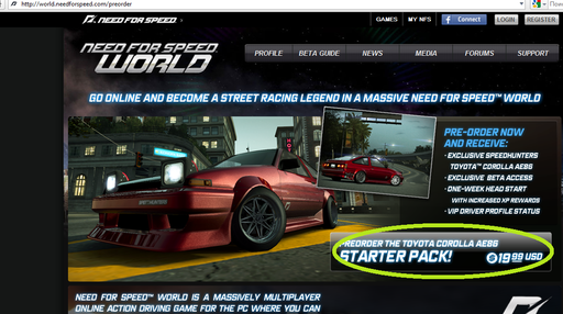 Need for Speed: World - Предзаказ Starter Pack