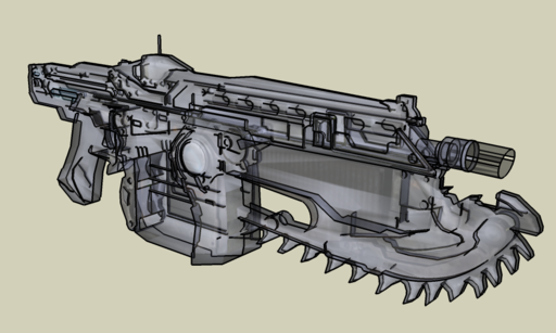 Gears of War 2 - 3D модель штурмовой винтовки "Лансер"