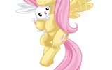 Fluttershy_holding_angel_by_mysticalpha-d4hfwxi